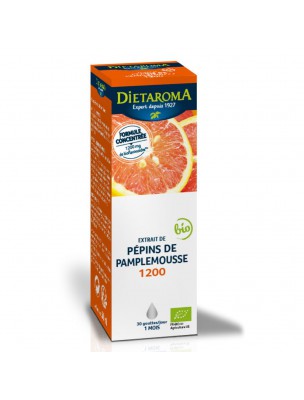 Image de Extrait de Pépins de Pamplemousse 1200 Bio - Immunité 50 ml - Dietaroma depuis Herboristerie Bio Louis - Paris, Province et en ligne