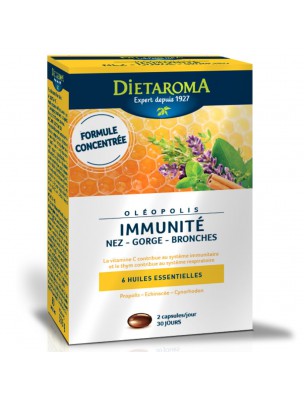 Image de Oléopolis - Immunité Nez, Gorge et Bronches 60 capsules - Dietaroma depuis Herboristerie Bio Louis - Paris, Province et en ligne