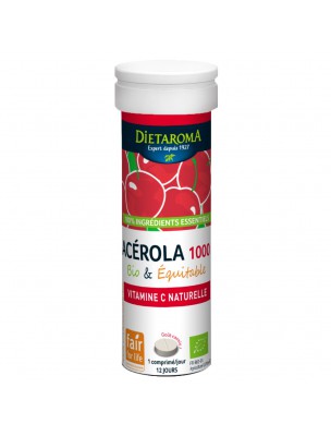 Image de Acérola 1000 Bio - Réduction de la fatigue 12 comprimés - Dietaroma depuis Herboristerie Bio Louis - Paris, Province et en ligne