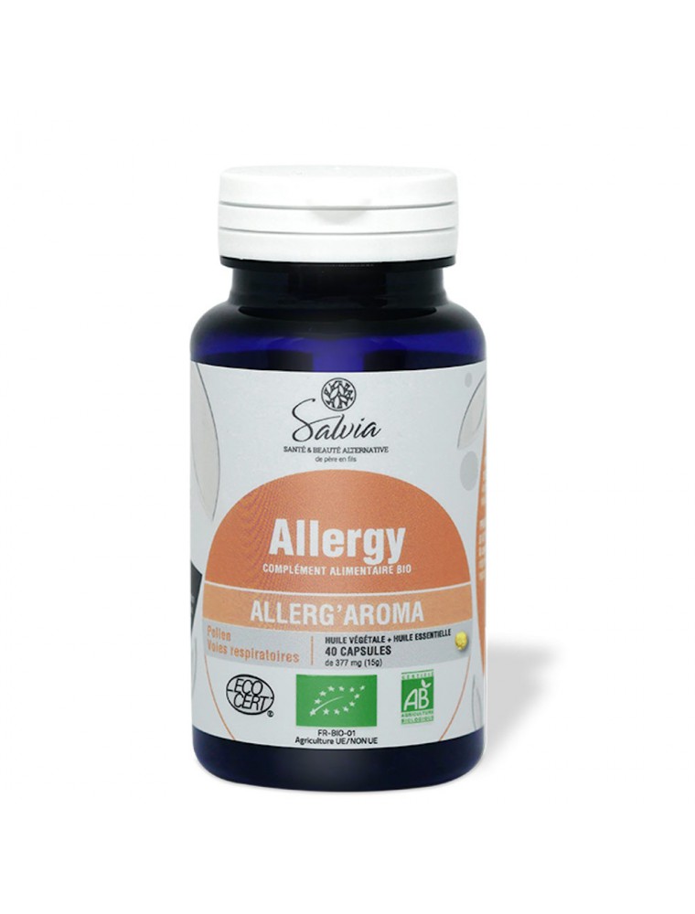 Image principale de la modale pour Allerg'aroma Bio - Allergies 40 capsules d'huiles essentielles - Salvia