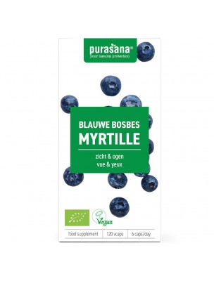 Image de Myrtille Bio - Vision et transit 120 capsules - Purasana via Teinture mère Prunellier Bio - Transit et Vitamine C 50ml - Herbiolys