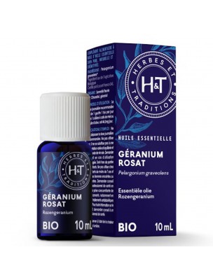Image de Géranium rosat Bio - Huile essentielle de Pelargonium graveolens 10 ml - Herbes et Traditions depuis ▷▷ Huiles essentielles de plantes commençant par la lettre G