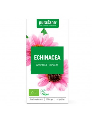 Image de Echinaceae Bio - Défenses immunitaires 120 capsules - Purasana depuis Achetez les produits Purasana à l'herboristerie Louis
