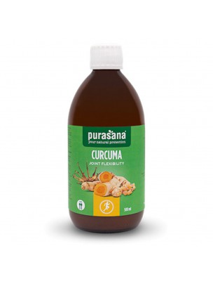 Image de Curcuma Joint flexibility Bio - Articulations 500 ml - Purasana via Curcuma Bio - Antioxydant et articulations - 120 gélules | Purasana