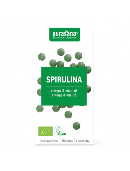 Spiruline Bio - Revitalisant 180 comprimés - Purasana