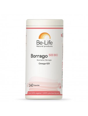 Image de Borrago 500 Bio - Huile de Bourrache 140 capsules - Be-Life via Crème Visage Intense à l'Aloe vera Bio - Puraloé