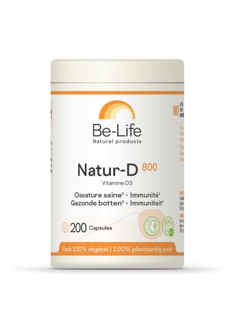 Image principale de la modale pour Natur-D 800 UI (Vitamine D Naturelle) - Immunité et Ossature 200 gélules - Be-Life