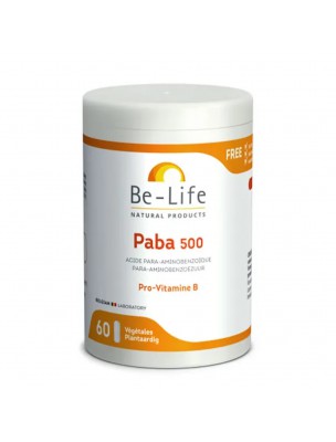 Image de Paba 500 - Pro-vitamine B 60 gélules - Be-Life via B-Complex - Vitamines 50 caps - Solaray