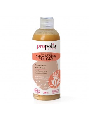 Image de Shampooing Traitant Bio - Purifiant et Apaisant 200 ml - Propolia depuis Shampoings de la ruche : produits de phytothérapie et d'herboristerie en ligne