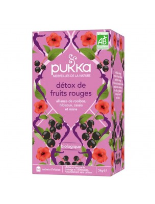 Image de Détox Fruits Rouges Bio - Infusion 20 sachets - Pukka Herbs depuis Commandez les produits Pukka Herbs à l'herboristerie Louis