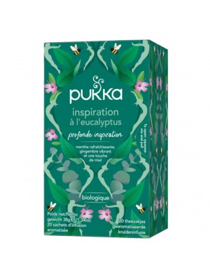 Image de Inspiration à l'Eucalyptus Bio - Infusion 20 sachets - Pukka Herbs depuis Commandez les produits Pukka Herbs à l'herboristerie Louis