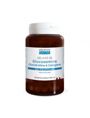 Image de Glucosamine, Chrondroïtine et Collagène marin - Articulations 120 gélules - Propos Nature depuis Chondroïtine - MSM - Glucosamine : produits naturels pour les articulations