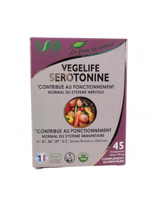 Image de Vegelife Serotonine - Stress et fatigue 45 comprimés - SFB Laboratoires depuis Achetez les produits SFB Laboratoires à l'herboristerie Louis