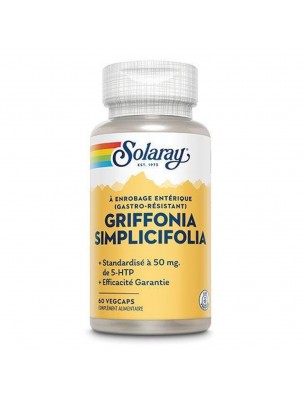 Image de Griffonia Simplicifolia 50 mg - Sommeil et moral 60 capsules - Solaray depuis PrestaBlog