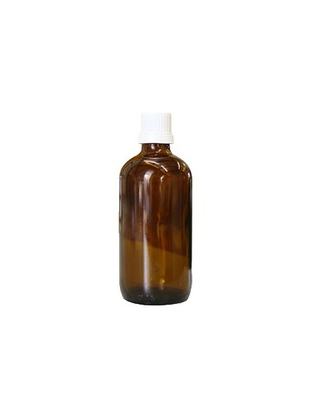 Flacon compte-gouttes d'huile essentielle en verre ambré avec